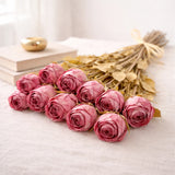 Dried Look Pink Rose Bundle, Set of 12 Long Stem Roses, 21Ó Faux Dried Flowers, Dried Flower