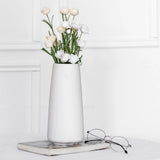 10" White Vase - Large White Ceramic Flower vase, Boho Vases for Pampas Grass... Pampas Grass