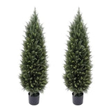 4ft(48Ó) Artificial Cedar Outdoor Artificial Shrub 15.5"D x 15.5"W x 48"H Green Plant