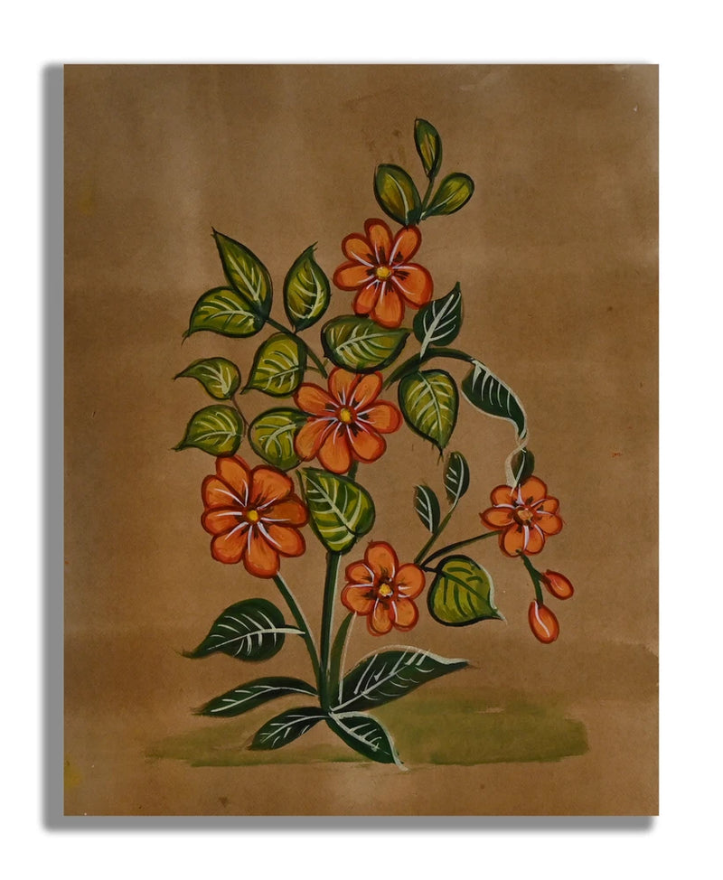 Little Yellow Lily Flower Handmade Miniature Floral Painting 6.5 x 5 in "PN9335" Lily