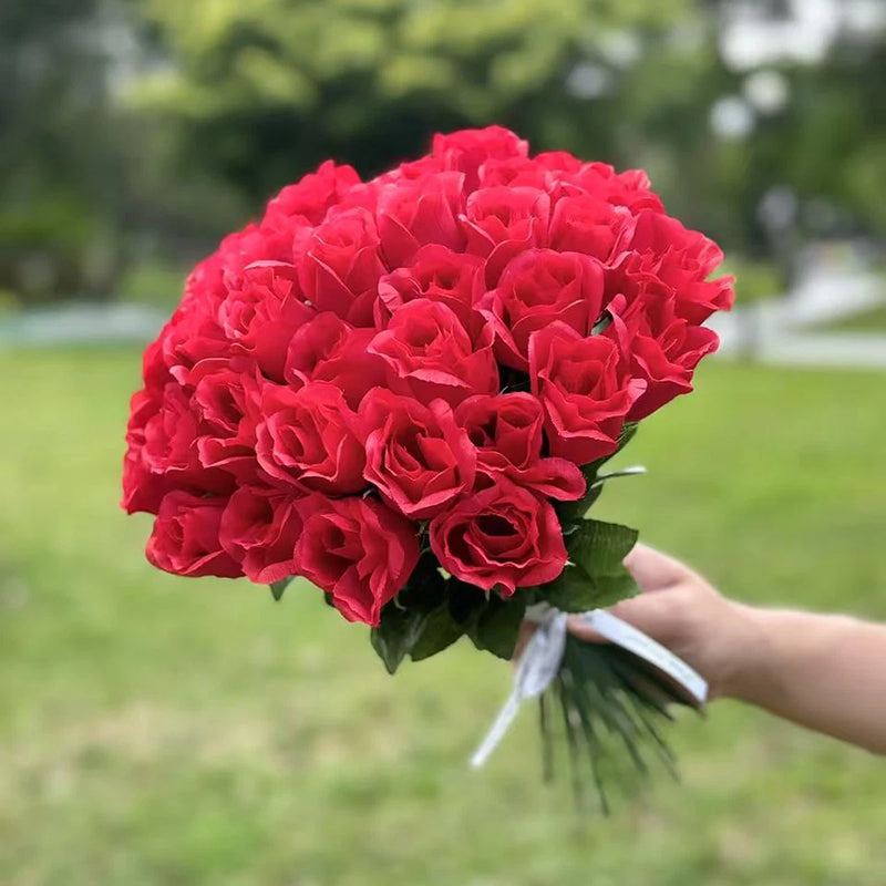 36Pcs Realistic Silk Roses Bulk Artificial Flowers for Wedding Bouquet DIY Decor Bouquet