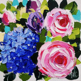 Peonies Painting Hydrangeas Original Artwork Floral Art Impasto Oil Painting 6x6 Hydrangea