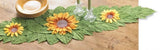 Sunny 3D Yellow Sunflower Flower Green Leaf Dinning Runner Kitchen Table Decor Sunflower