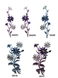 Blue/Purple Daisy Flower,Wild Flower Embroidery Iron On Applique Patch Daisies
