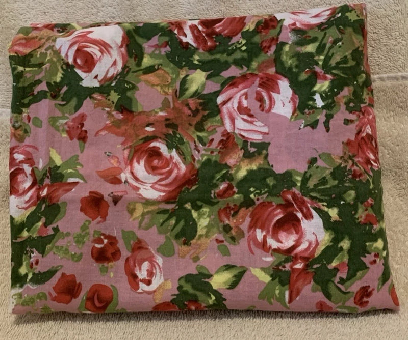 1.78 Yards Vintage Franco Mfg PINK CARNATION FLORAL Cotton Fabric 42x64 - New Carnation