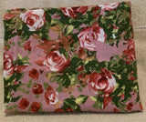 1.78 Yards Vintage Franco Mfg PINK CARNATION FLORAL Cotton Fabric 42x64 - New Carnation