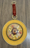MCM Style Dried Flower Arrangement In Convex Glass W/ Frame Frankenmuth Gallery Dried Flower