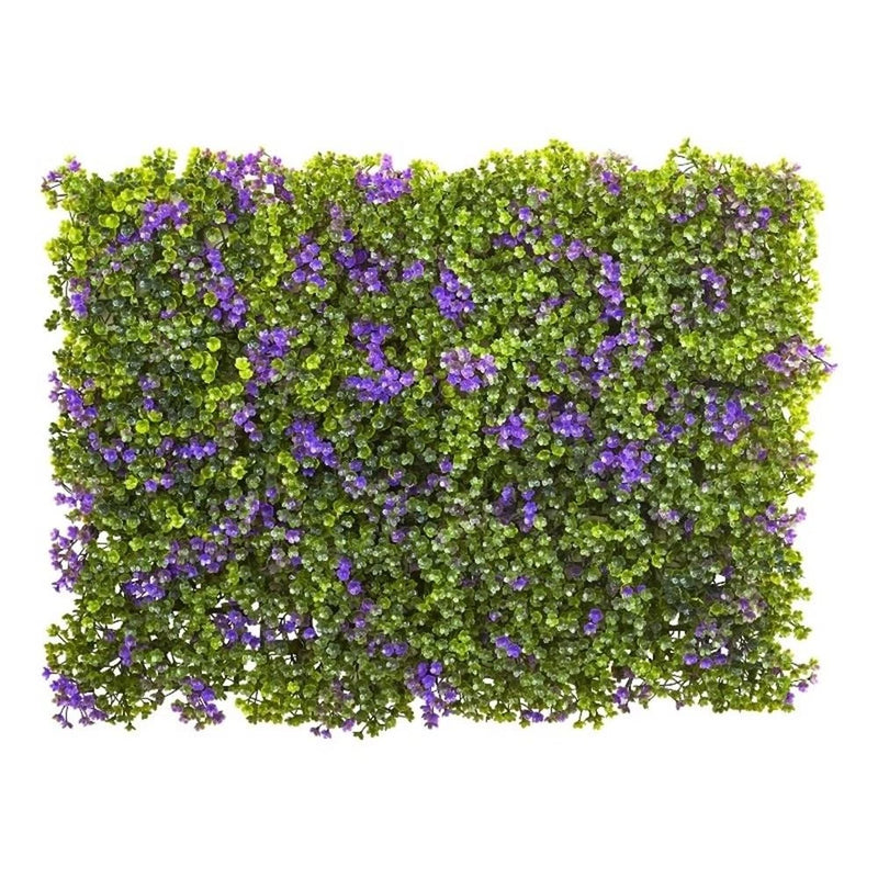 Nearly Natural 6" x 6" Purple & Green Clover Mat (Set of 12) in Green Green Plant