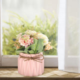 Mini Artificial Flower Fake Simulation Hydrangea Plant Ceramic Vase for Home Hydrangea
