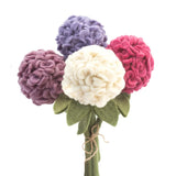 Felt Hydrangea Artificial Flowers Bouquet - 4 pcs|Reusable, Washable and Esse... Hydrangea