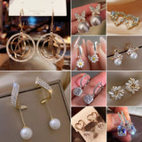 Gorgeous Crystal Cubic Zircon Earrings Stud Dangle CZ Drop Wedding Jewelry Women Daisies