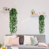 Artificial Ivy Vine Hanging Plant Set of 2 - 35.4in Fake Green Wall Decor Green Plant