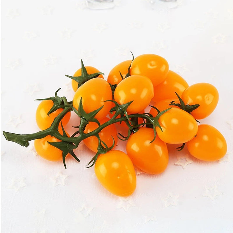 Premium Lifelike Tomato Vine With Hanging Cherries 19cm Fruit Vegetable // New ~ Green Plant