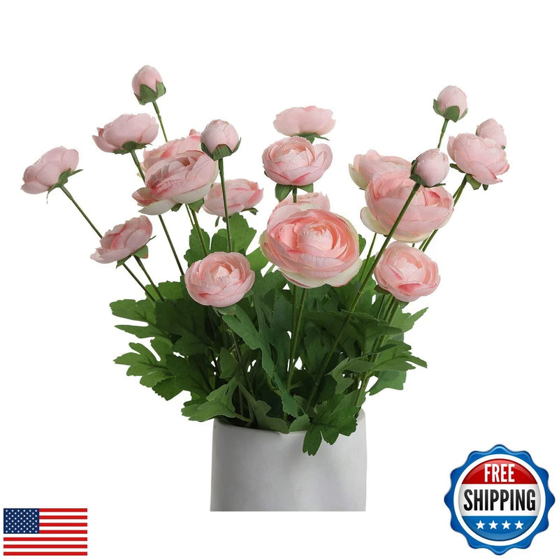 GLSATEMAN Artificial Silk Flowers Ranunculus Fake Flower,Suitable for Core De Ranunculus