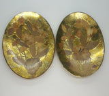 VINTAGE FOILED BACK PRESSED DRIED FLOWERS ART CARMEN MEXICO 1984 Dried Flower