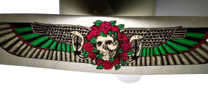 Grateful Dead Skull Roses Snakes Wings Original 1980s Car Window Decal 12" Roses