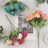 1PCS Silk Flower Bouquet with Hydrangeas for Wedding and Home Elegance Hydrangea
