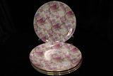 SPECIAL PLACE CHINTZ HYDRANGEA 4 SALAD PLATES 8" GOLD TRIM PINK PURPLE WHITE Hydrangea