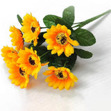 High Quality Artificial Sunflower Garden Wedding Party Decor Room Yellow Sunflower