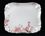 Haviland Old Carnation Pink Rectangular Platter, Antique Schleiger 1158 9.5" Carnation