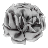 4" Silk Satin Flower Brooch Pin Large Peony Floral Lapel Pin Gray Peony