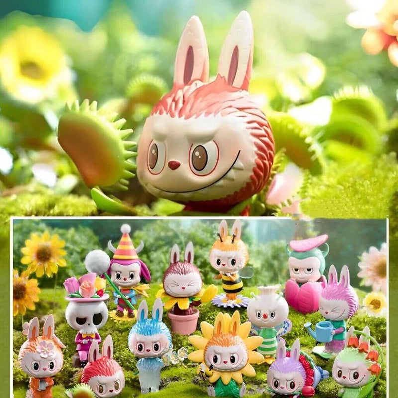Blind box flower-elf figure set with multiple bunny characters in bright outfits