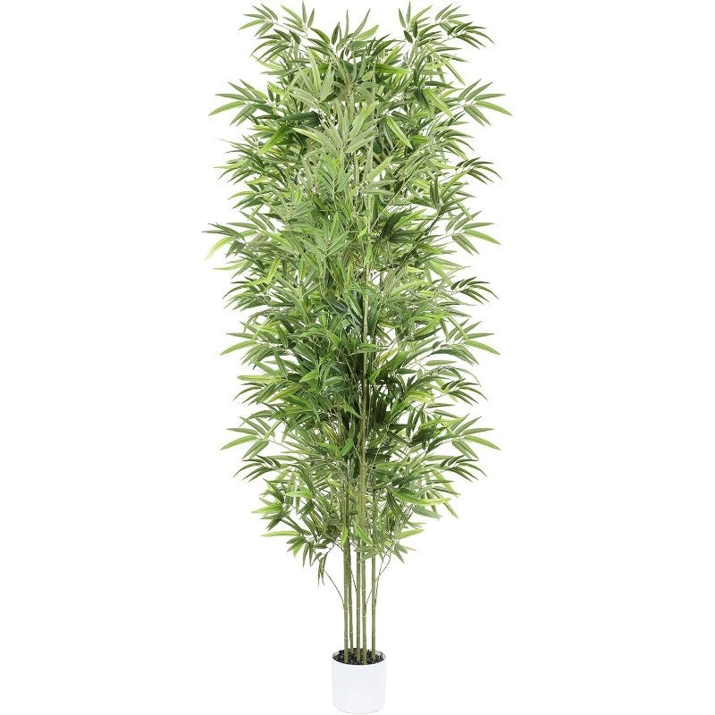 6FT Artificial Bamboo Plant Tree w/Natural Trunks, Pot for Indoor Outdoor Decor Green Plant