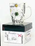 FLOWER OF THE MONTH COFFEE TEA MUG FOR APRIL DAISY Daisies