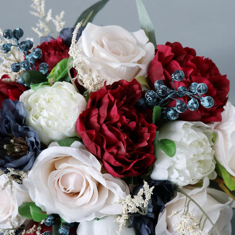Bridal Bouquet Holding Artificial Rose Flower Waterfall Bridesmaid Party Decor Bouquet