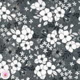 Moda ILLUSTRATIONS 11503 14 Gray White Floral ALLI K DESIGNS Quilt Fabric Flowering Plants
