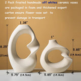 Modern White vase Set of 2,Pampas Grass Ceramic vases for Wedding Pampas Grass