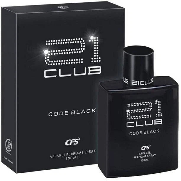 CFS 21 Club Code Black Apparel Perfume Spray Eau de Parfum - 100 ml (For Men) EDP