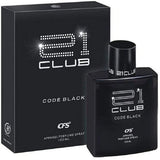 CFS 21 Club Code Black Apparel Perfume Spray Eau de Parfum - 100 ml (For Men) EDP
