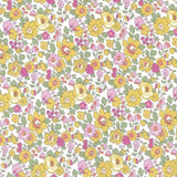 Liberty Tana Lawn Betsy bespoke yellow - Fat Quarter 20" x 26", 50 x 67cm fabric Flowering Plants