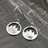 Real 925 Sterling Silver Sunflower Handmade Dangle Earrings Gift For Women Girls Sunflower