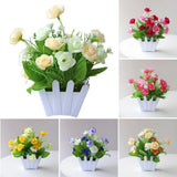 Outdoor Indoor Artificial Potted Flowers Realistic False Plants for Home Decor Flowering Plants