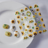 5D Sunflower Daisy Love Bee Flower Nail Art Stickers Self-adhesive NH23 Daisies