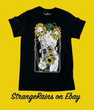 Threadless Brand Sunflower  Torso (Small) T Shirt - Gothic Sunflower