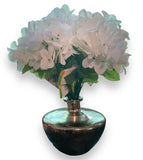 Hydrangea Silk Floral Bouquet Stems Bundle Lot of 10 Ivory White Full Artificial Hydrangea