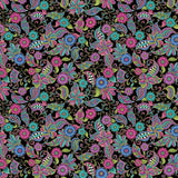Black Floral Paisley from Alluring Butterfly, sold in 1/2 yard increments Flowering Plants