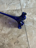 Art Glass Blue Swirl Glass Long Stem Lily Flower - Vintage 20Ó Lily
