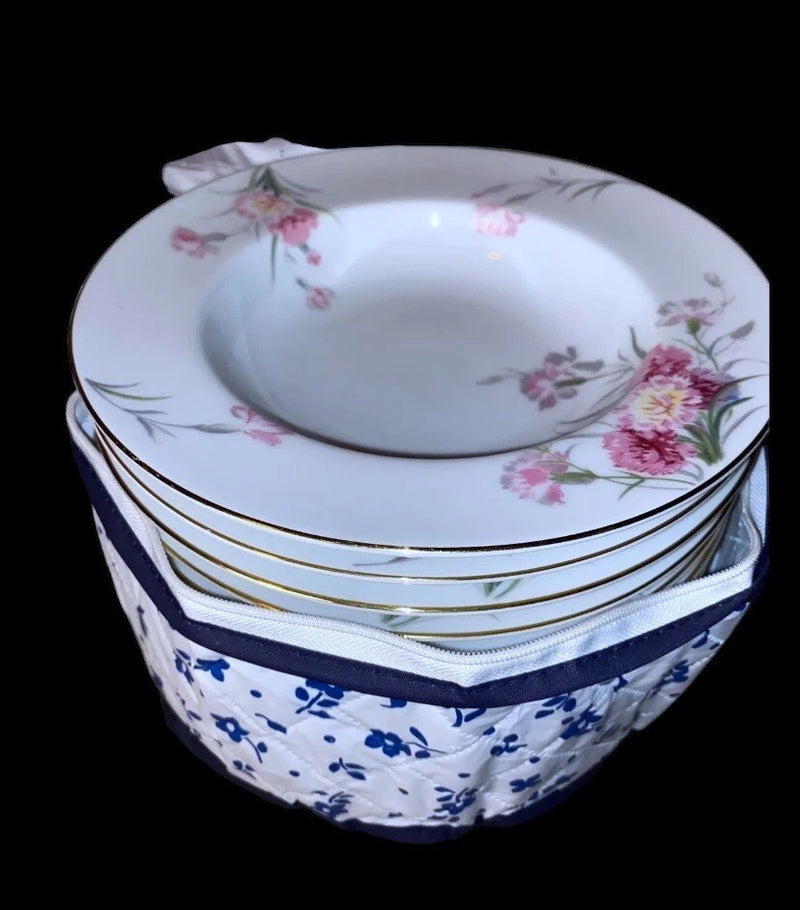 Vintage Noritake Pink Carnation (Mystery #1) Coupe Soup Bowl Set Ð Late 1940s Carnation