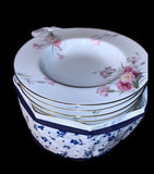 Vintage Noritake Pink Carnation (Mystery #1) Coupe Soup Bowl Set Ð Late 1940s Carnation