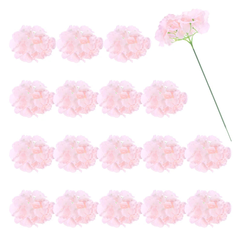 30Pcs Hydrangea Artificial Flowers Fake Hydrangea Flowers Light Pink Peony