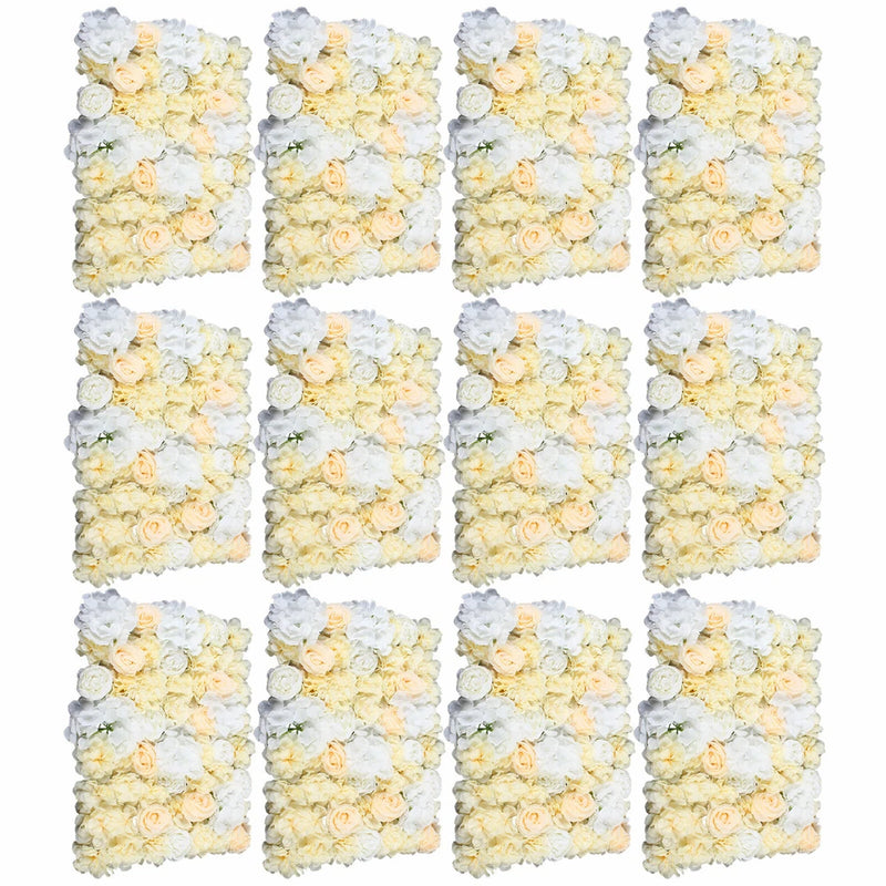 12x Silk Flowers Wall Panels Artificial Hydrangea Flower Backdrop Wedding Decor Hydrangea