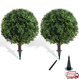 22 Inch Artificial Boxwood Topiary Balls 2 Pack UV Resistant Outdoor Plant Decor Green Plant