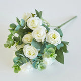 32 cm Silk Rose Bouquet Artificial Flower Arrangement for Wedding Home Office Roses