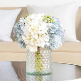 Wracra Hydrangeas Floral Arrangement in Glass Vase, Fake Flowers Silk Hydrang... Hydrangea