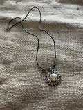 Faux Pearl Sunflower Pendant Necklace Sunflower