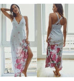 Free People Get to You Printed Maxi Dress Hydrangea Combo NEW Size Small Hydrangea
